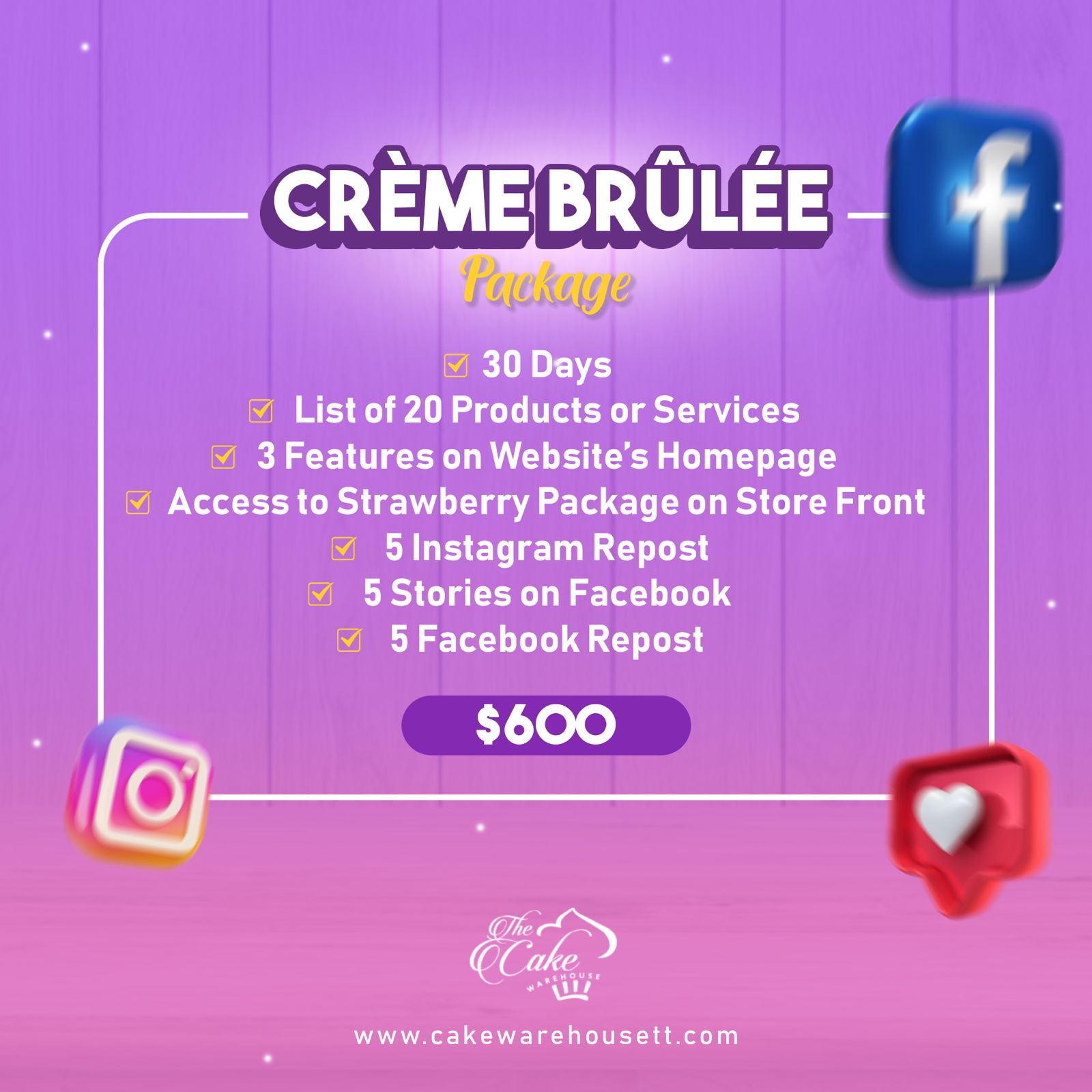 Crème Brûlée Package