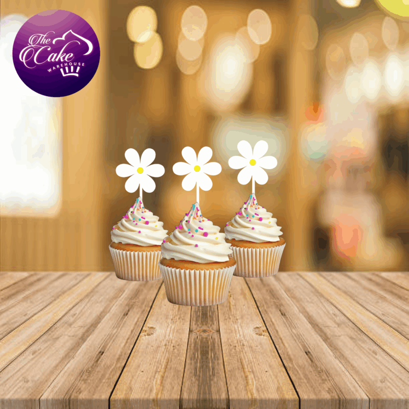 DAISY FLOWER PRINTED CUPCAKE TOPPER