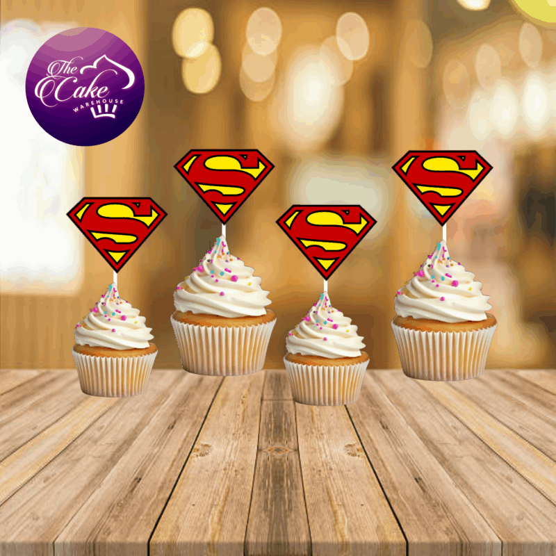 SUPERMAN LOGO CUPCAKE TOPPERS
