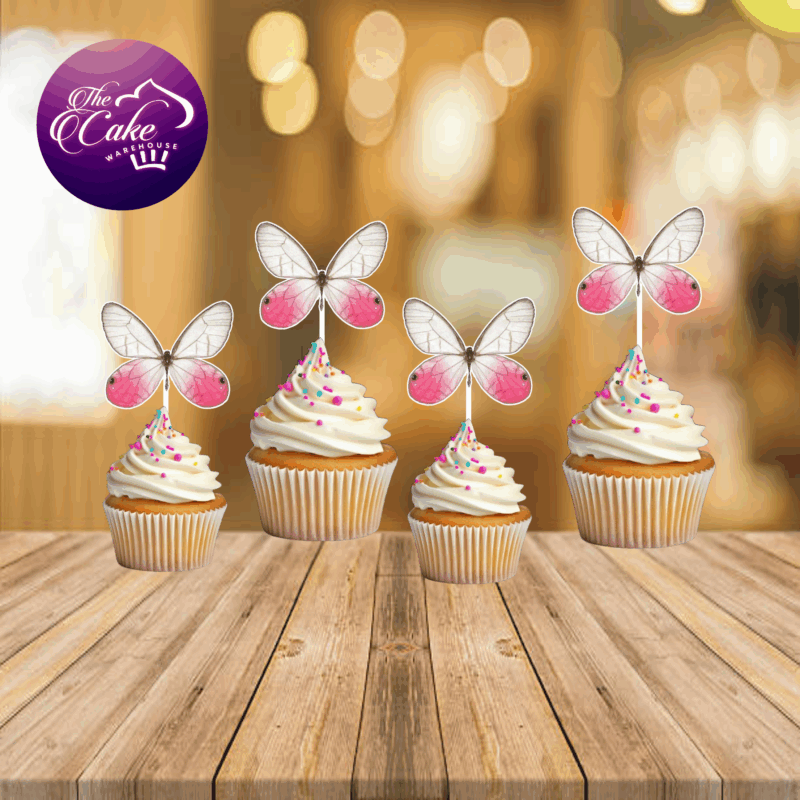PINK BUTTERFLY PRINTED TOPPERS 002